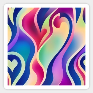 Multicolor Heart Flame Abstract Sticker